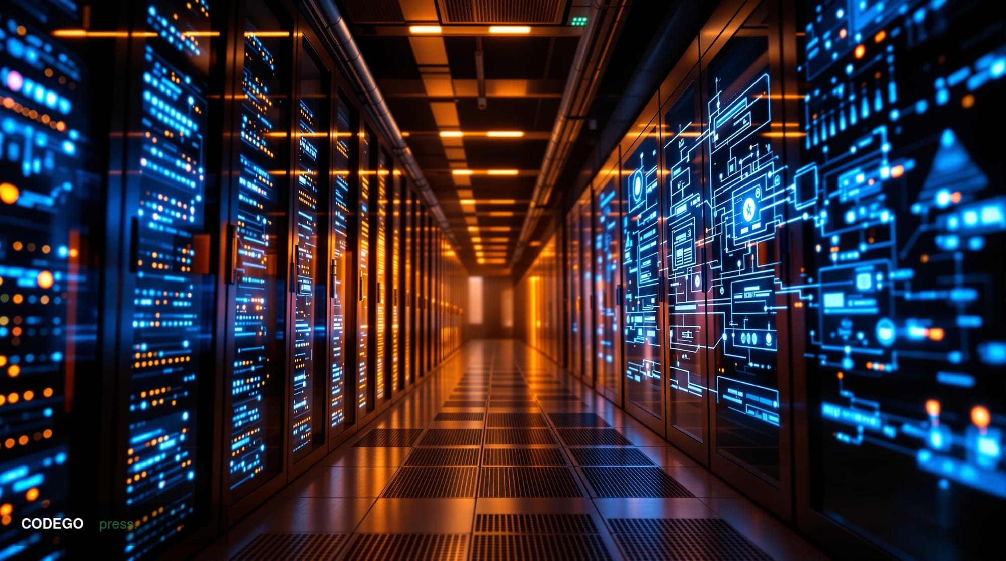A hyper-realistic editorial photograph showcasing the intersection of artificial intelligence and cryptocurrency infrastructu