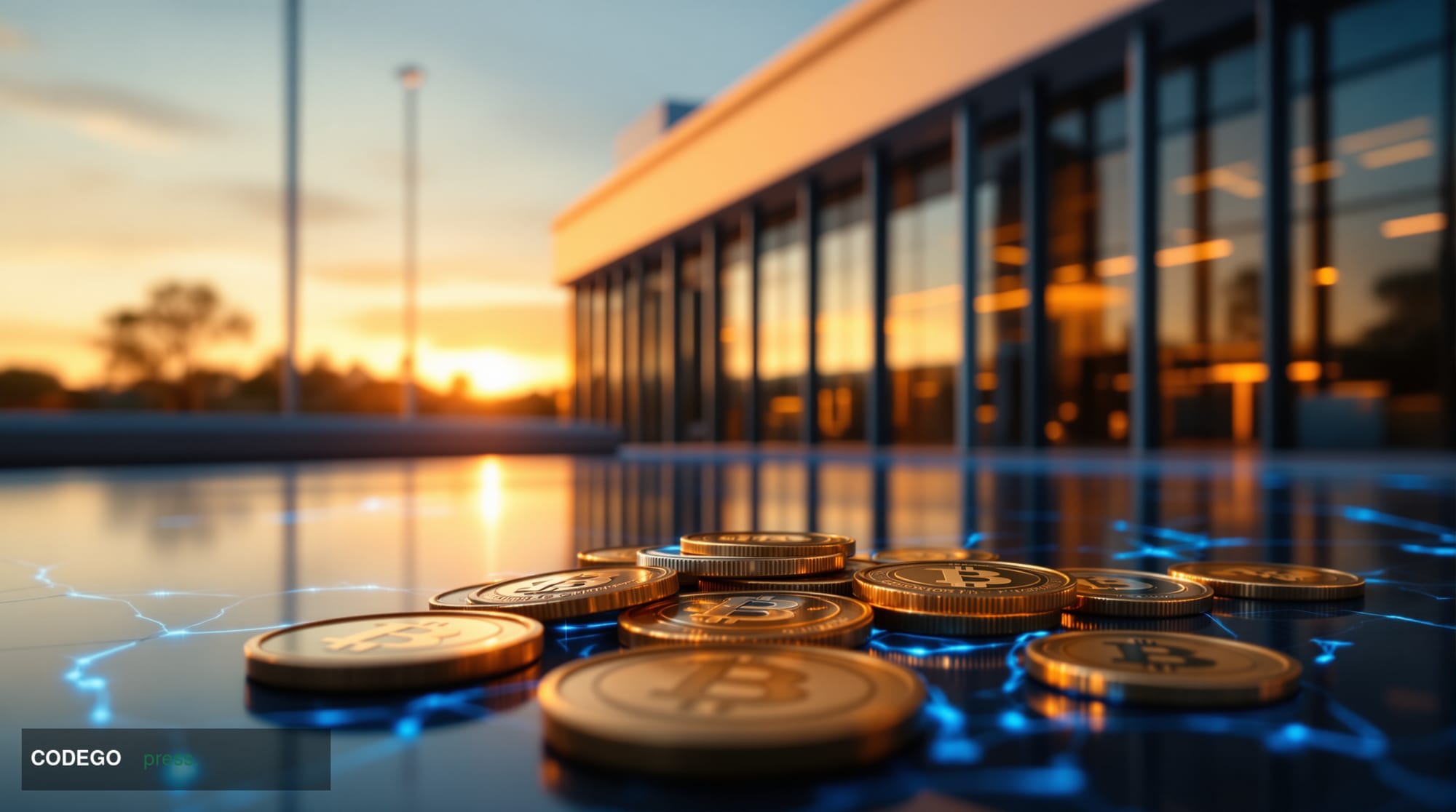 A dramatic photorealistic editorial photograph showing the Australian Federal Police headquarters in Barton, Canberra, during