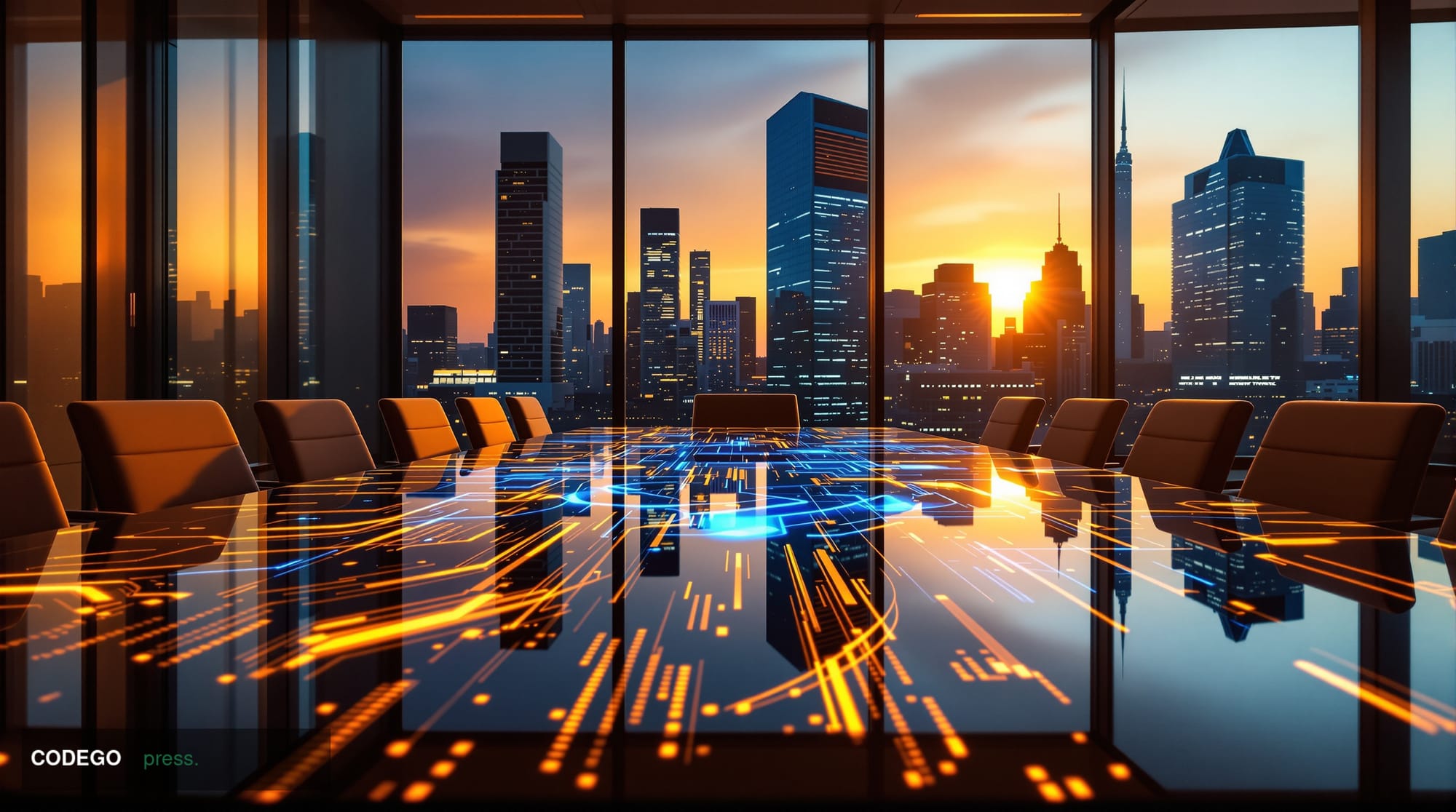 A cinematic editorial photograph capturing the intersection of traditional finance and cryptocurrency innovation. The scene s