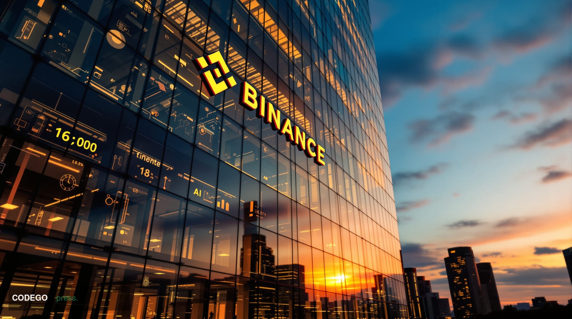 A cinematic editorial photograph showcasing the <a href="https://www.binance.com" target="_blank" rel="noopener">Binance</a> 