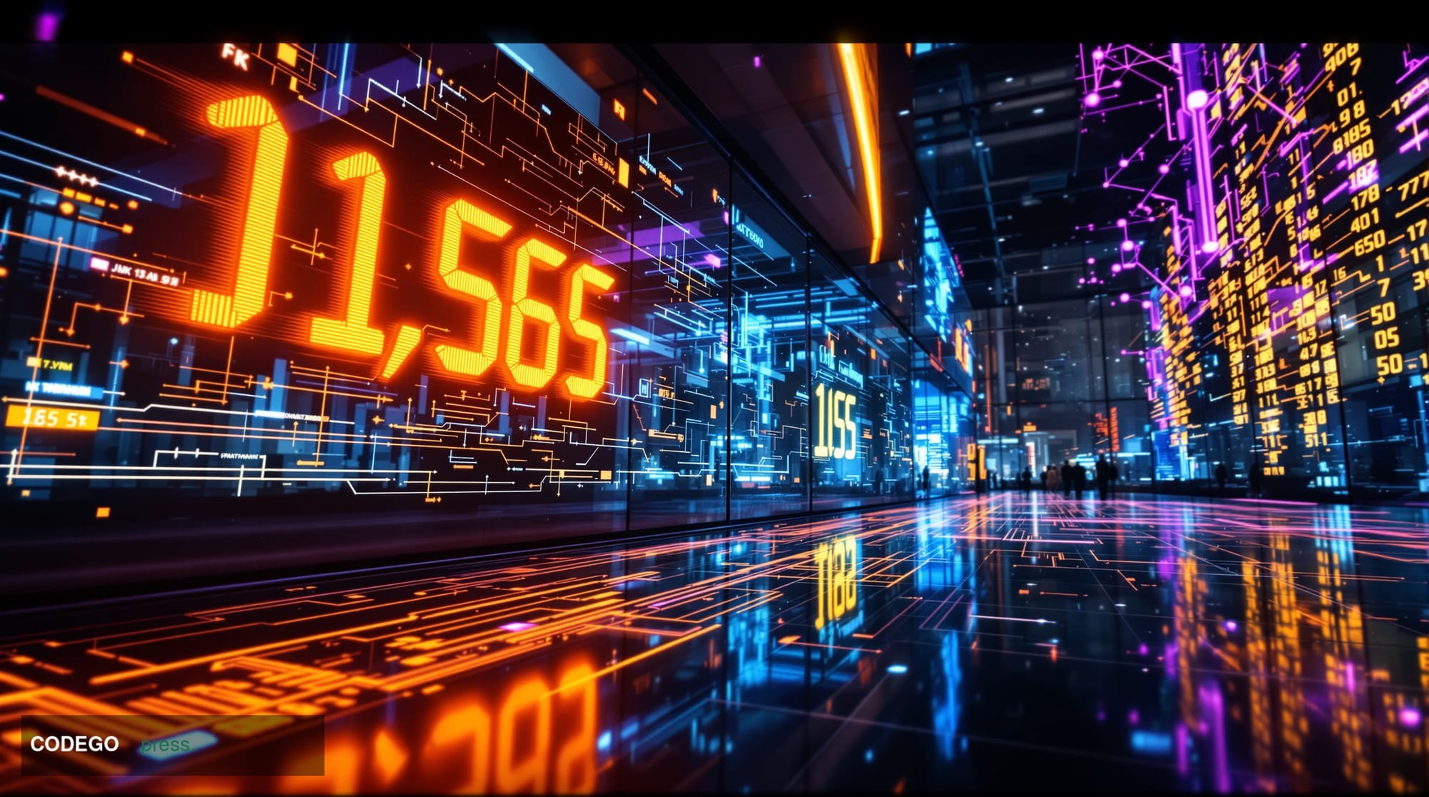 A dramatic photorealistic editorial photograph showcasing Solana's blockchain network concentration through a futuristic digi