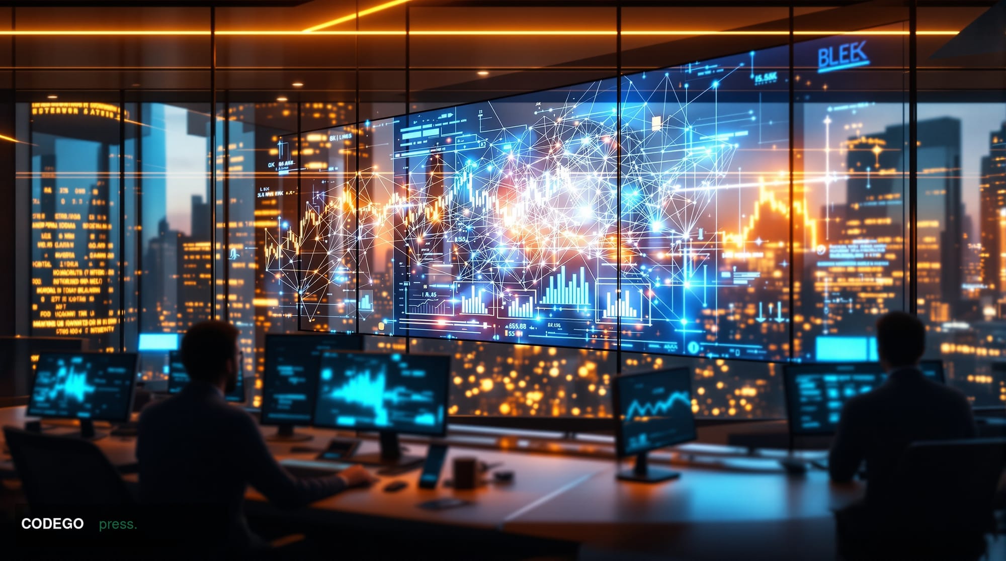 A dramatic photorealistic editorial photograph showcasing Ethereum's blockchain infrastructure dominance. The scene depicts a