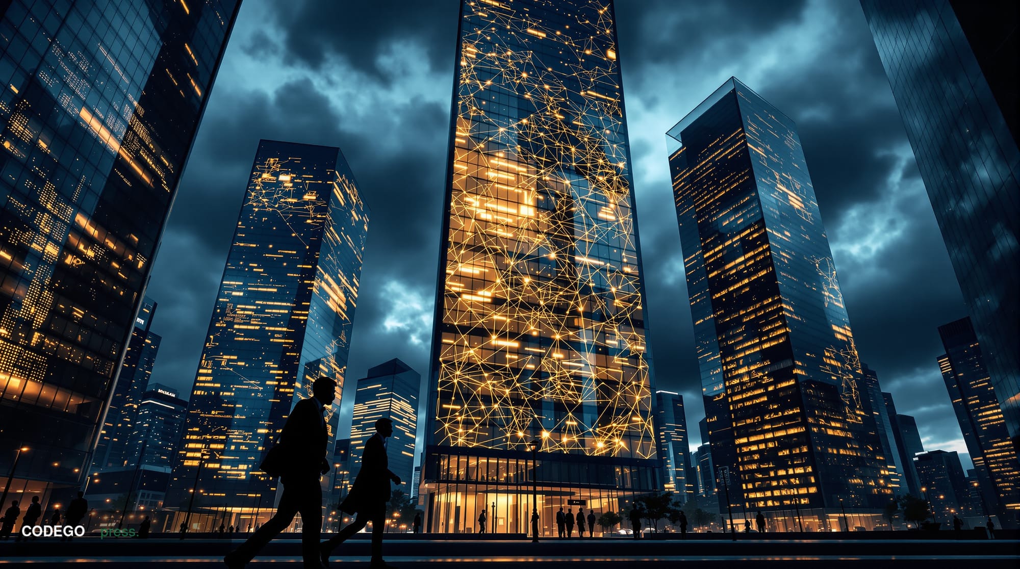 A dramatic photorealistic editorial photograph capturing the intersection of geopolitical tension and cryptocurrency markets.