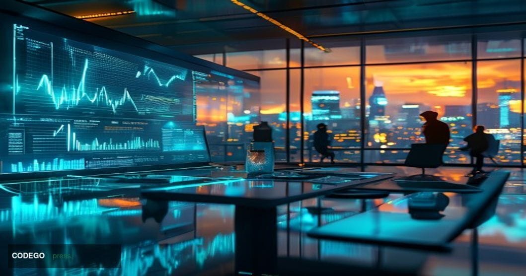 A dramatic editorial photograph capturing the essence of viral cryptocurrency marketing in the digital age. The scene shows a