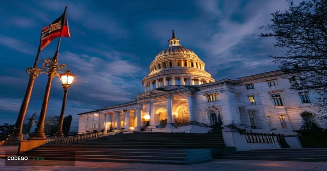 A cinematic editorial photograph of the Minnesota State Capitol building in Saint Paul, shot from a low angle to emphasize it