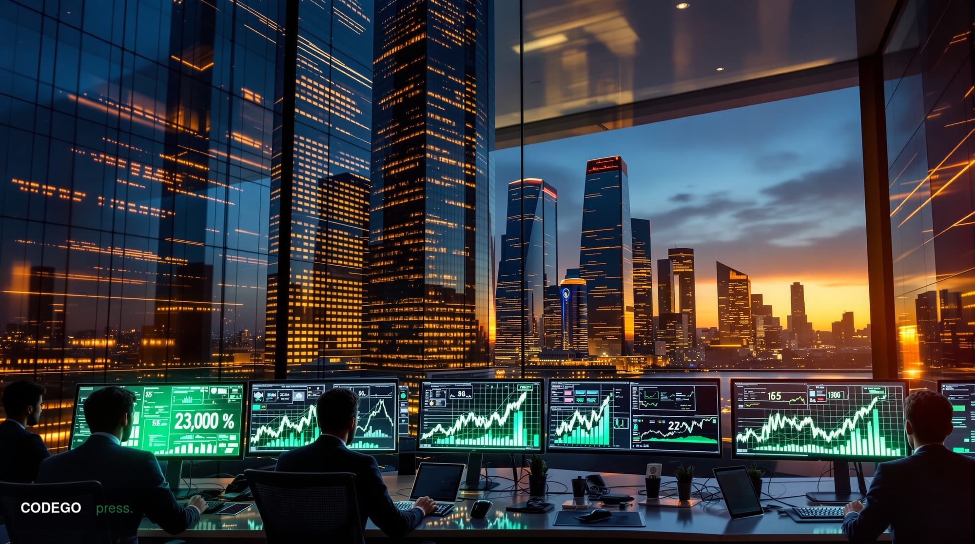 A cinematic editorial photograph showcasing the intersection of decentralized finance recovery and institutional collaboratio