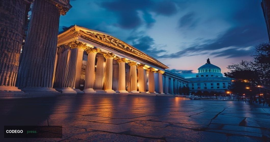 A dramatic cinematic photograph of the <a href="https://www.sec.gov" target="_blank" rel="noopener">Securities and Exchange C