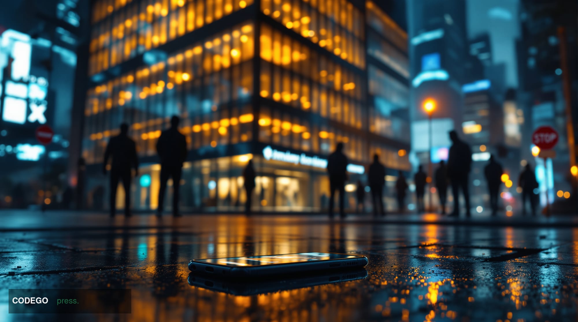A photorealistic editorial photograph depicting the sinister evolution of cryptocurrency crime through a dramatic chiaroscuro