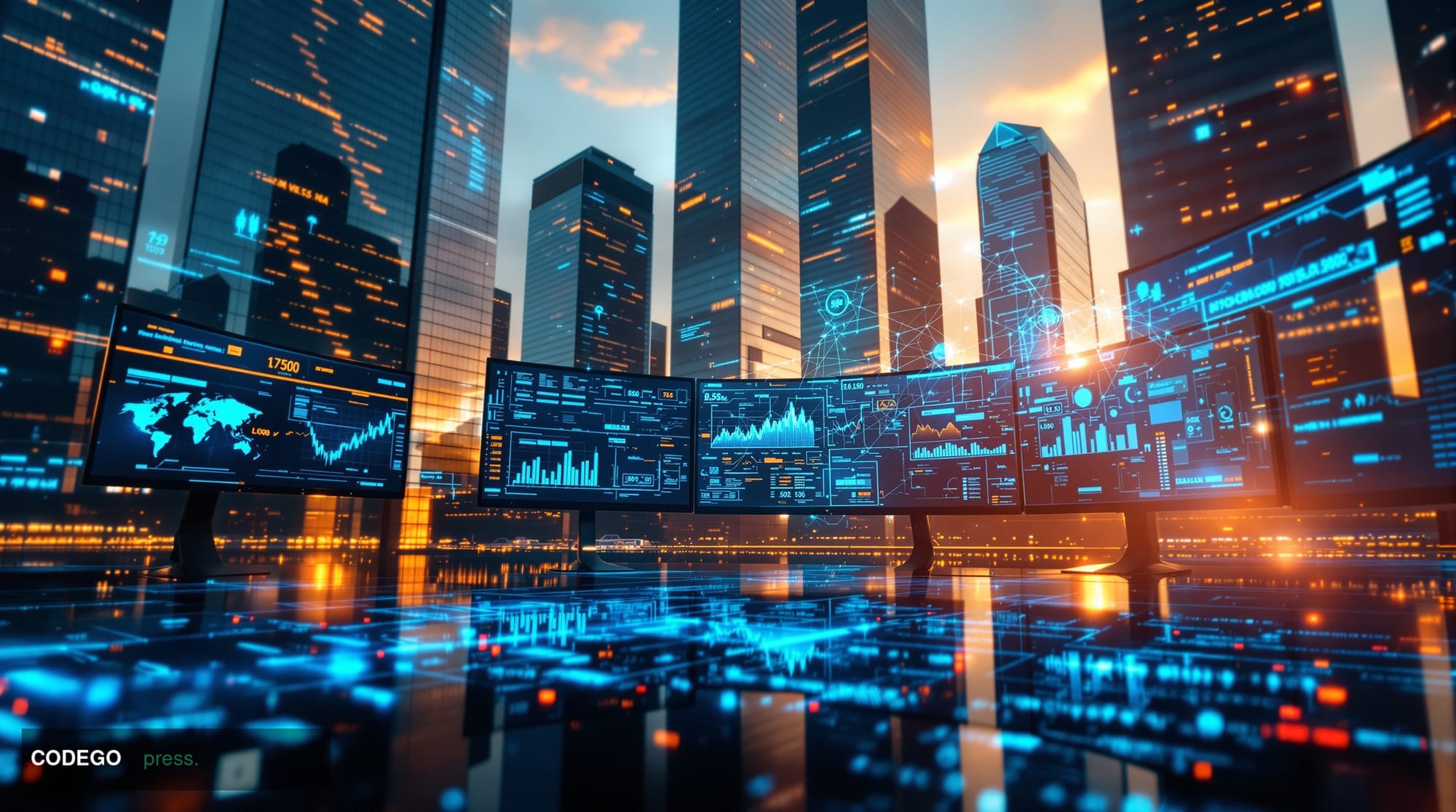 A cinematic editorial photograph showcasing the intersection of traditional finance and blockchain technology through tokeniz