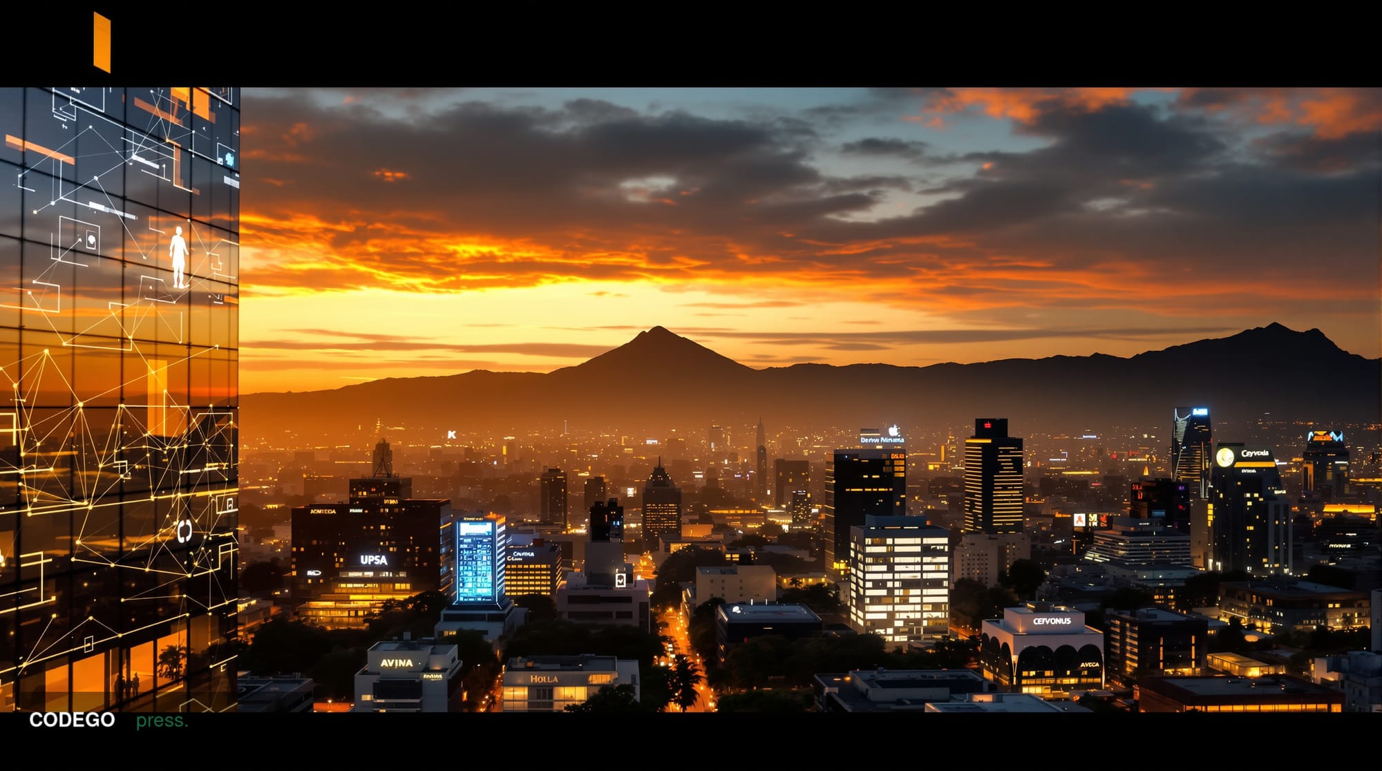 A photorealistic editorial photograph capturing Venezuela's economic transformation through digital currency adoption. The sc