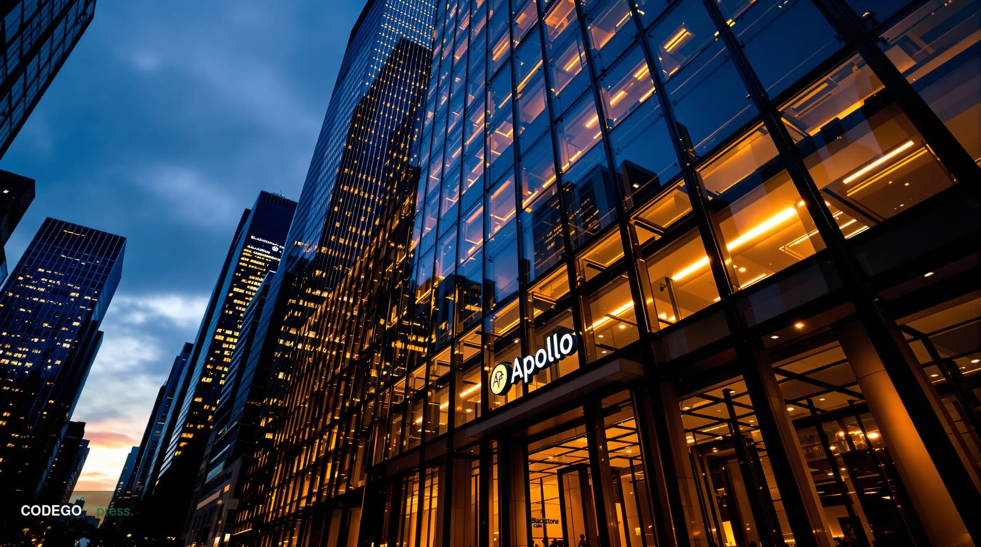 A dramatic wide-angle architectural photograph of the imposing <a href="https://www.apollo.com" target="_blank" rel="noopener