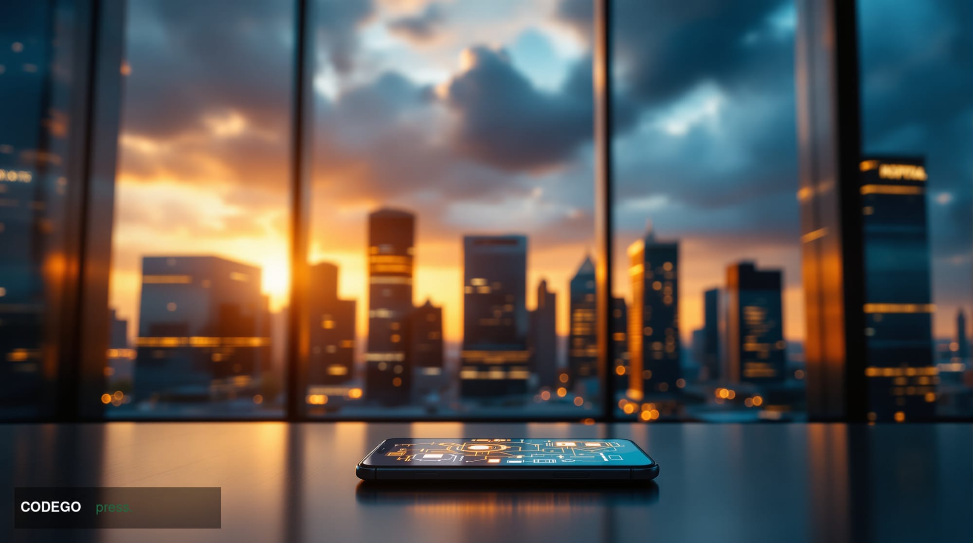 A photorealistic editorial photograph capturing the tension between European fintech innovation and regulatory oversight. The