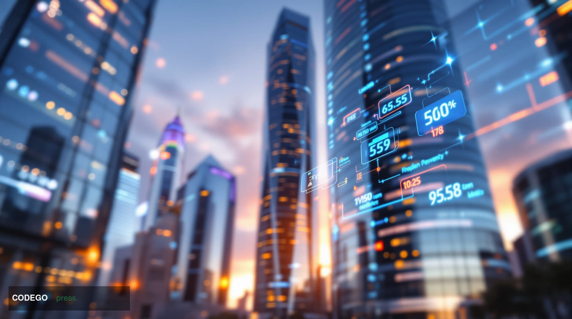 A striking photorealistic editorial photograph capturing the dramatic scale of fintech's $504 billion milestone, shot from a 