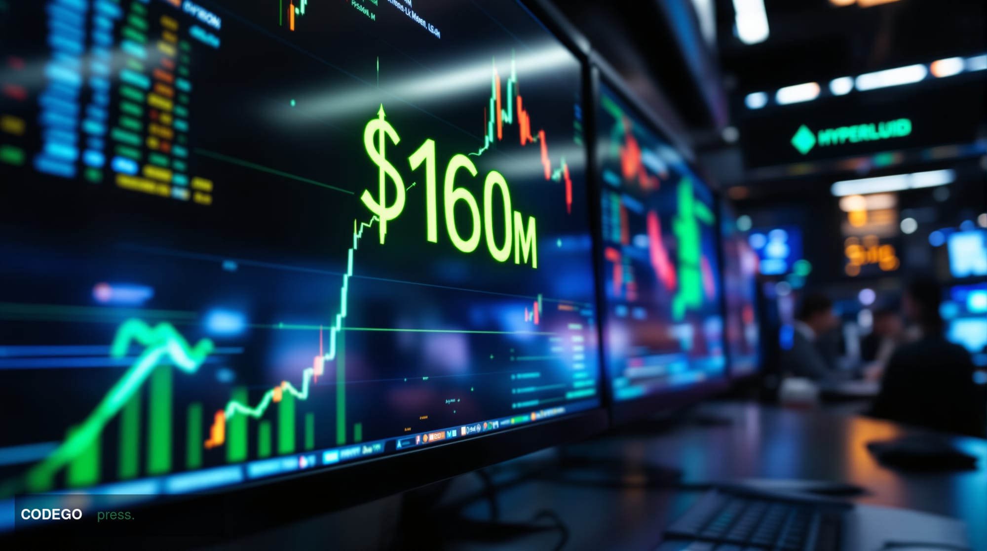 A cinematic editorial photograph capturing the dramatic shift in cryptocurrency investment flows, shot from a low angle insid