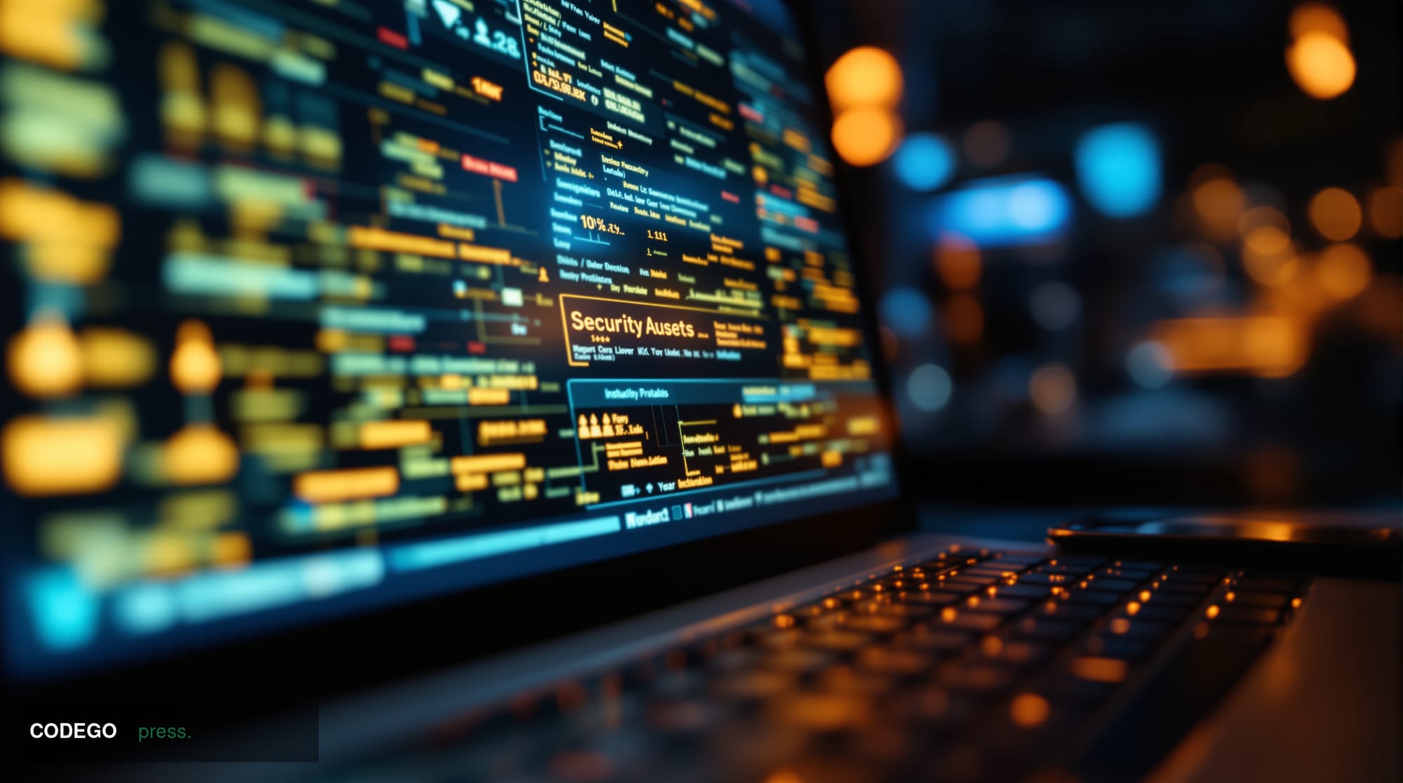 A photorealistic editorial photograph showcasing the intersection of traditional banking and digital asset security. The scen