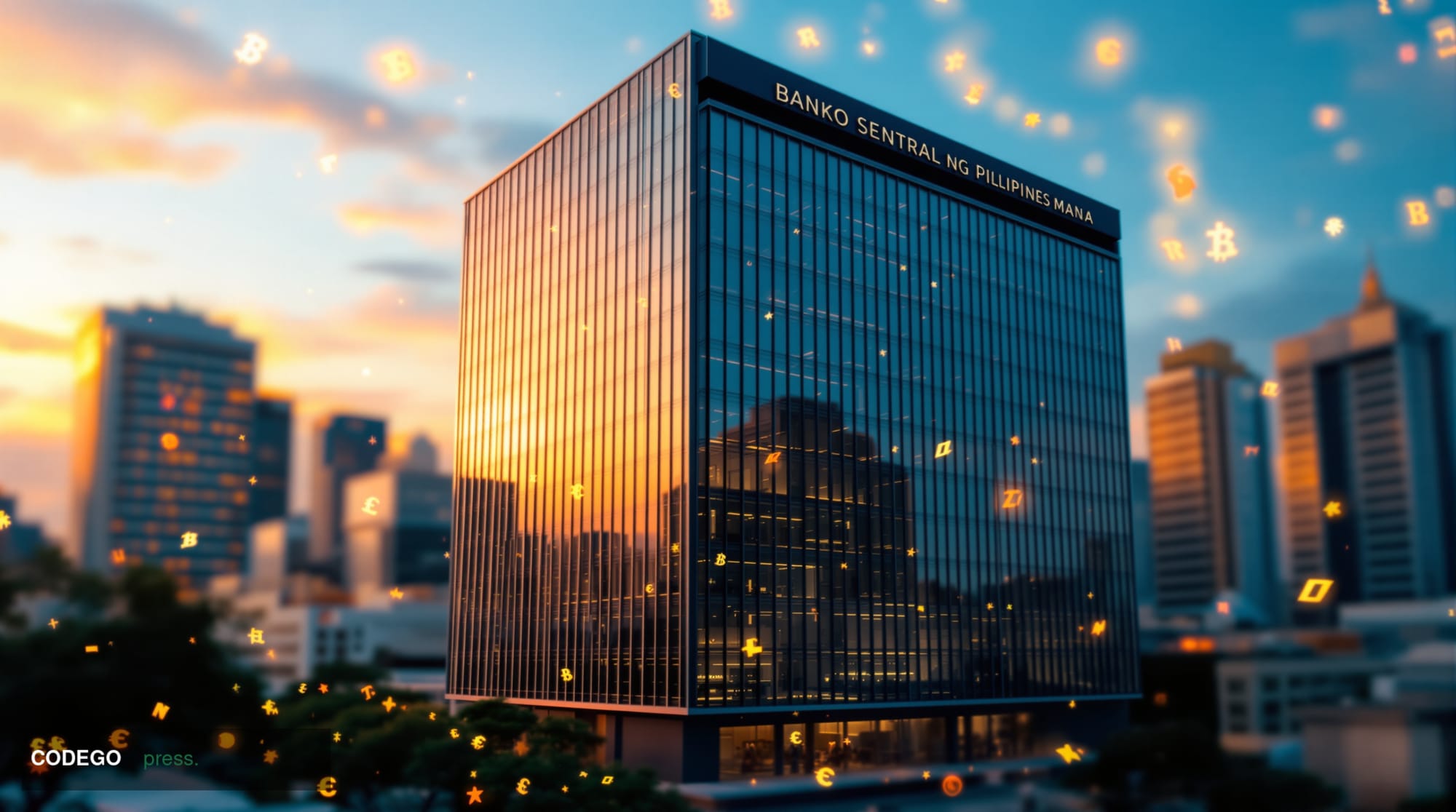 A photorealistic editorial photograph showcasing the <a href="https://www.bsp.gov.ph" target="_blank" rel="noopener">Bangko S