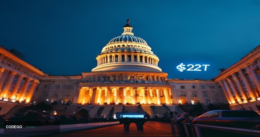 A cinematic editorial photograph shot from a low angle looking up at the United States Capitol building dome in Washington D.