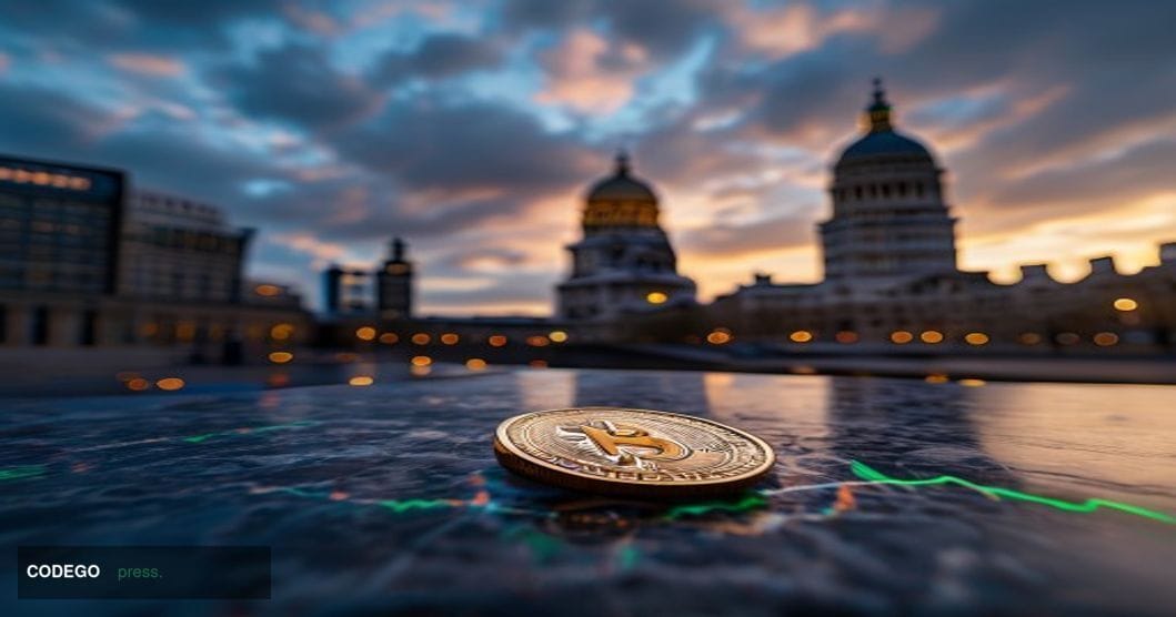 A cinematic editorial photograph set in the heart of the City of London financial district, with the iconic dome of St. Paul'