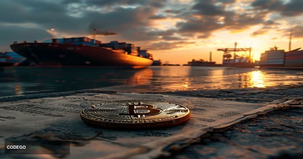 A cinematic photorealistic editorial photograph depicting a dramatic scene at a major international port facility in the Pers