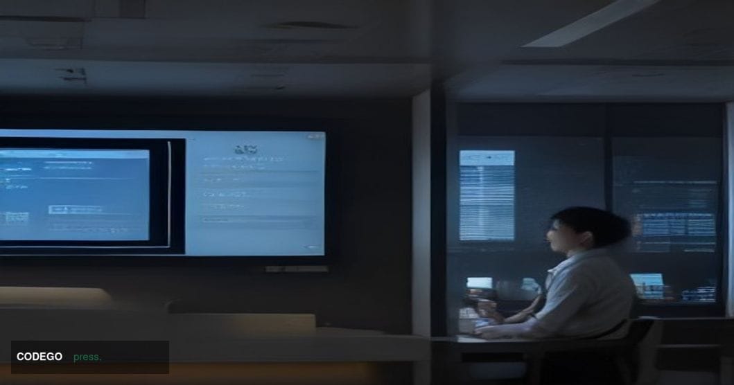 A cinematic editorial photograph set in a contemporary Asian urban banking environment — a glass-and-steel bank branch interi