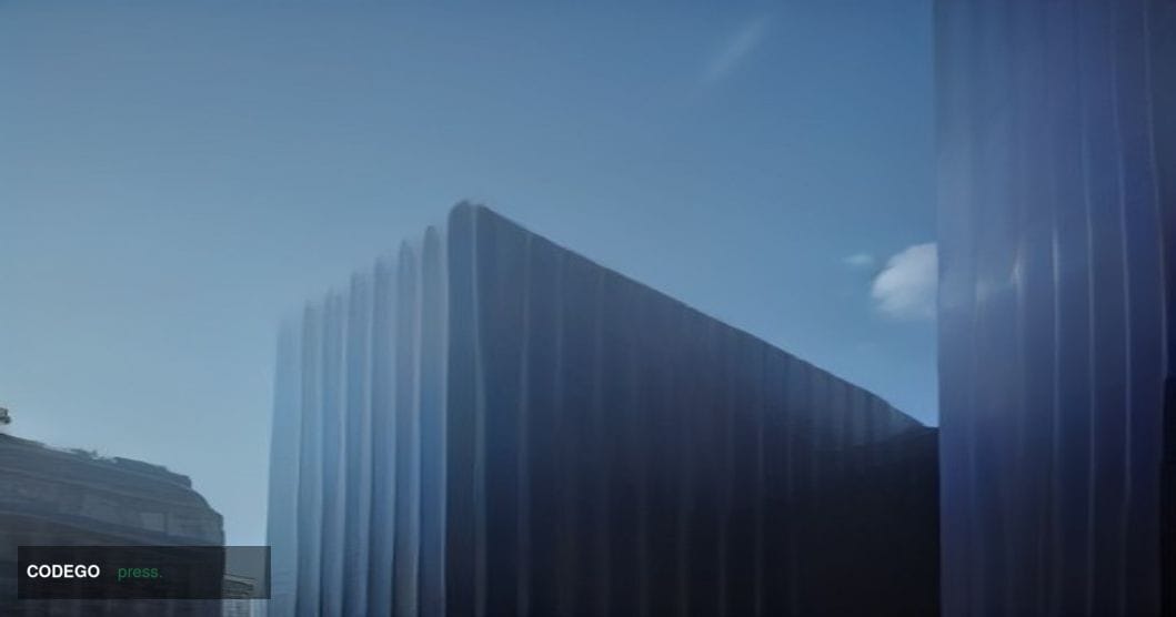 A cinematic editorial photograph of the European Securities and Markets Authority headquarters in Paris, France, shot from a 