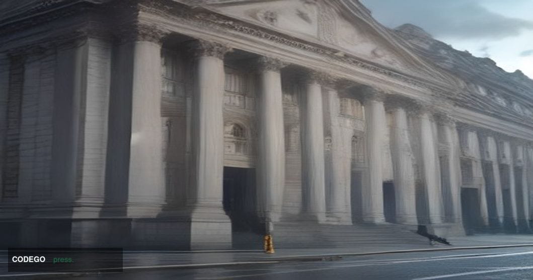 A sweeping wide-angle exterior shot of the Bank of England's neoclassical Portland stone facade on Threadneedle Street in the