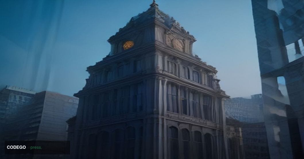 A grand neoclassical German financial district building — resembling Frankfurt's Römerberg quarter or the Deutsche Bundesbank
