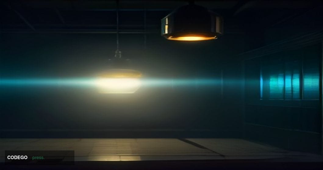 A cinematic editorial photograph set inside a dimly lit Russian bank vault, its heavy iron door ajar, revealing stacks of rub