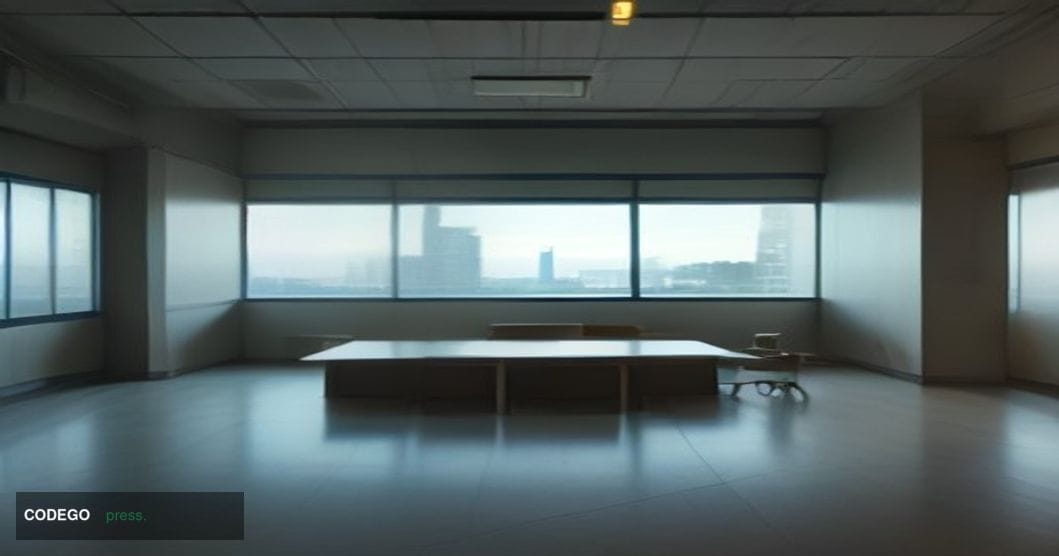 A cinematic editorial photograph set in Stuttgart, Germany, with the distinctive modernist facade of the Deutsche Bundesbank 