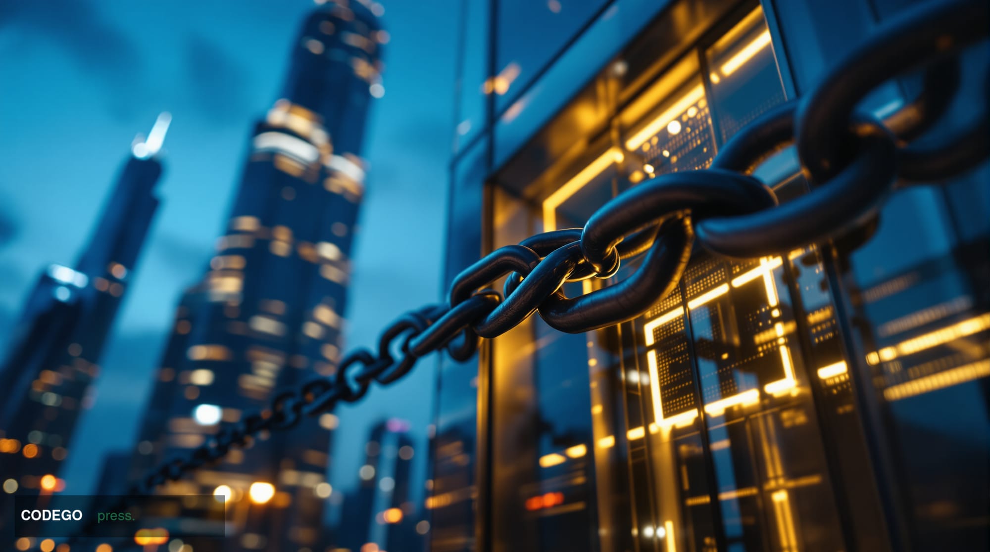 A photorealistic cinematic editorial photograph set against the dramatic Dubai skyline at dusk, shot from a low angle looking