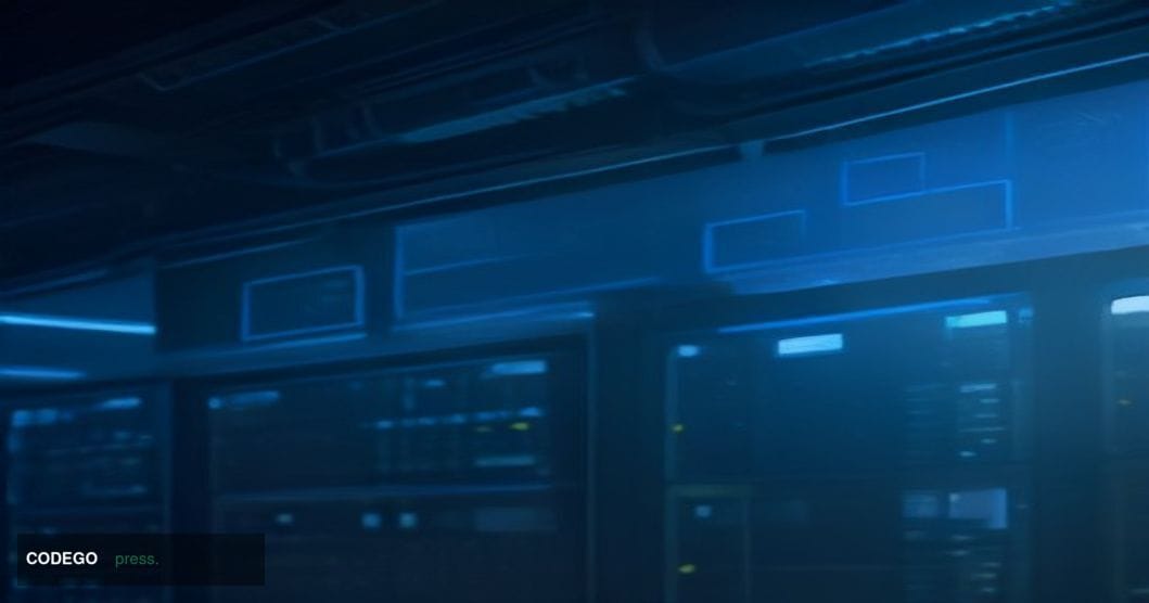 A cinematic close-up editorial photograph of a physical server rack inside a modern, dimly lit distributed ledger infrastruct