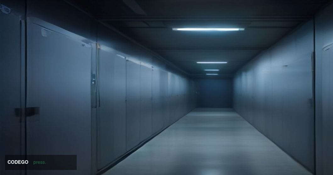 A cinematic editorial photograph of a sleek, modern server infrastructure environment deep inside a secure data center facili