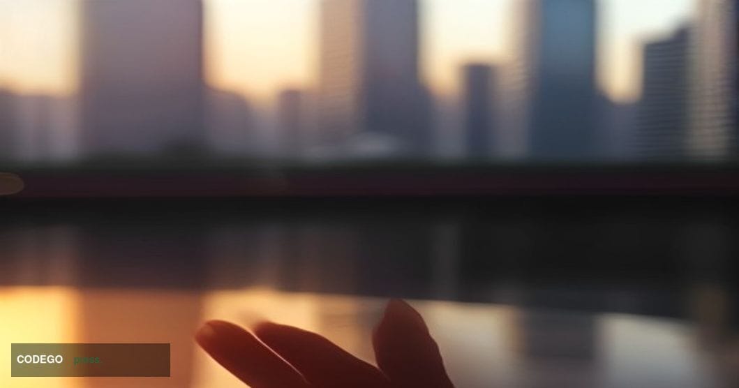 A cinematic editorial photograph of a modern glass-and-steel financial district in São Paulo, Brazil, shot at golden hour wit