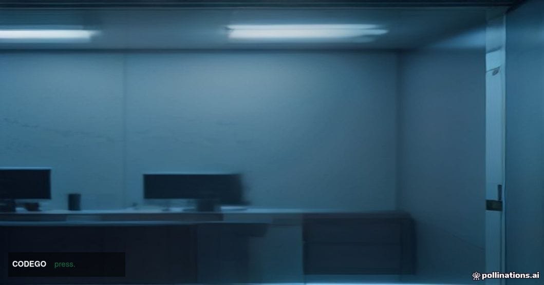 A cinematic editorial photograph set inside a sleek, modern financial technology operations center, shot from a low angle loo