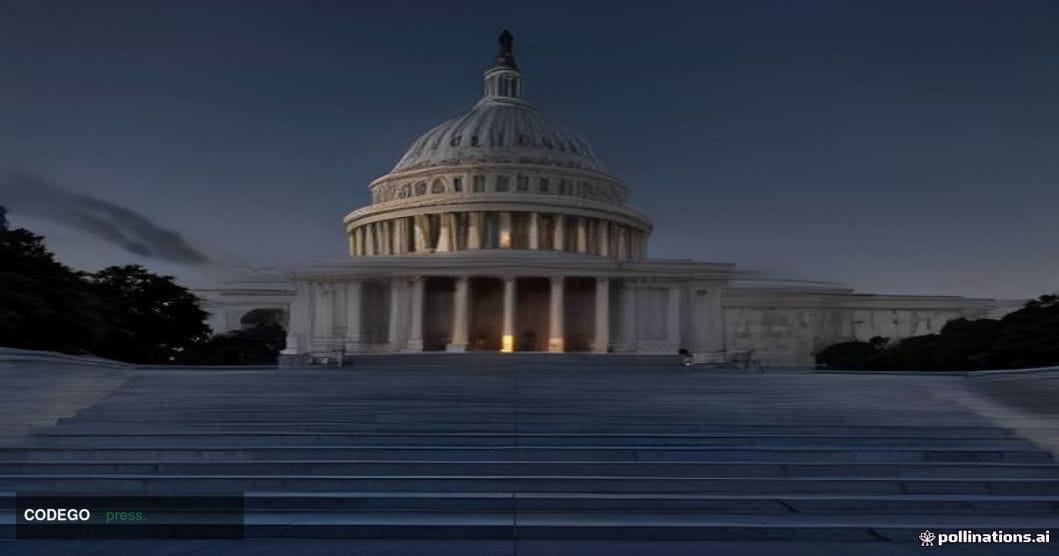 A dramatic wide-angle cinematic photograph of the United States Capitol building exterior at twilight, viewed from a low grou