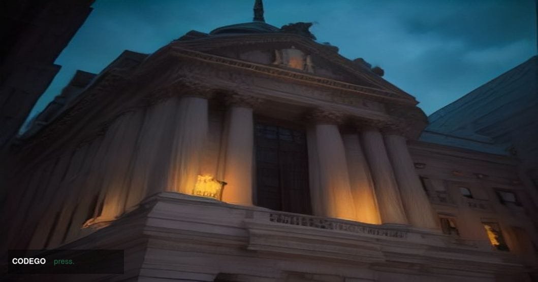 A dramatic wide-angle photorealistic editorial photograph of the exterior of the U.S. Securities and Exchange Commission head