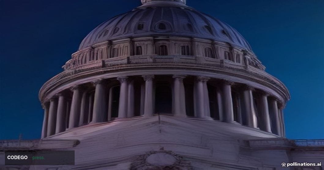 A cinematic editorial photograph capturing the exterior of the United States Capitol building at dusk, shot from a low-angle 
