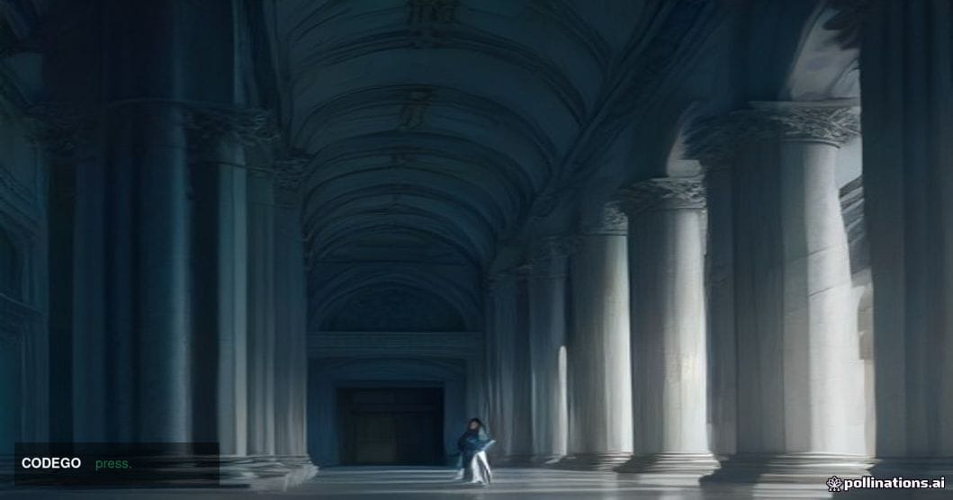 A dramatic cinematic editorial photograph set in a dim, high-security government data center environment evoking Rome's insti