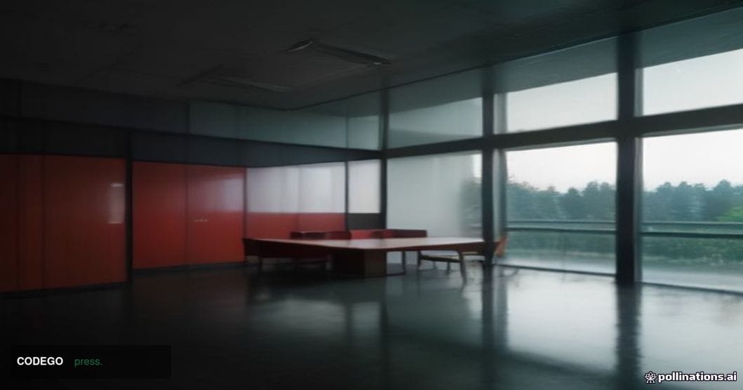 A cinematic editorial photograph set inside a sleek, minimalist technology boardroom belonging to a major American software c