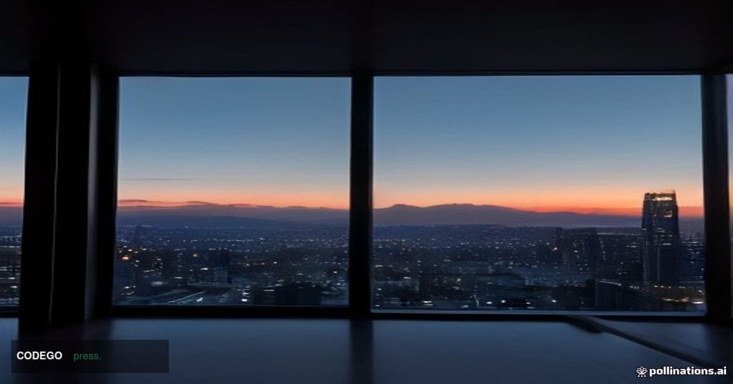A dramatic cinematic editorial photograph of a gleaming modern glass-and-steel bank headquarters building shot from a low ang