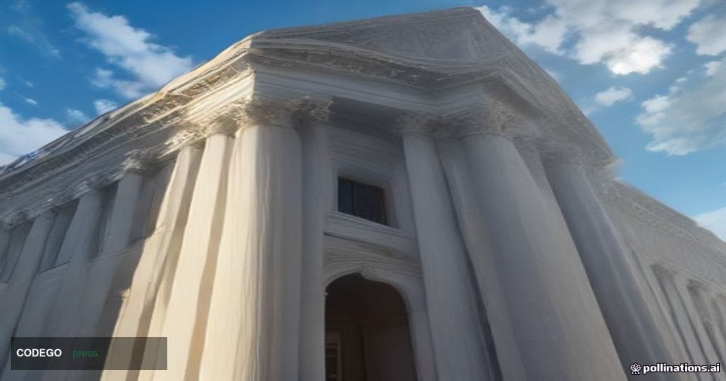 A sweeping wide-angle shot of the neoclassical SEC headquarters building in Washington D.C. at golden hour, photographed from
