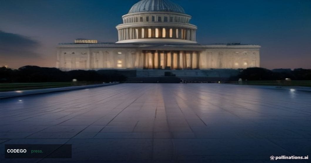 A wide-angle cinematic shot of the United States Capitol building at dusk, photographed from the reflecting pool side with dr