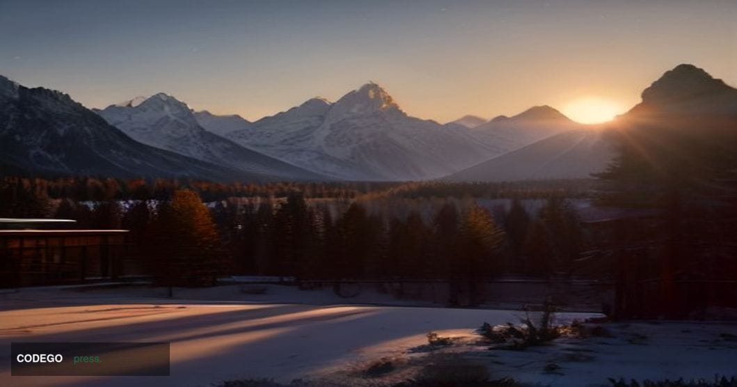 A dramatic cinematic editorial photograph set at the base of the Grand Teton mountain range near Jackson Hole, Wyoming, with 