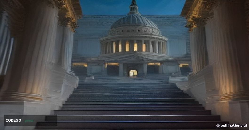 A wide-angle cinematic editorial photograph of the United States Capitol building in Washington D.C. at dusk, captured from a