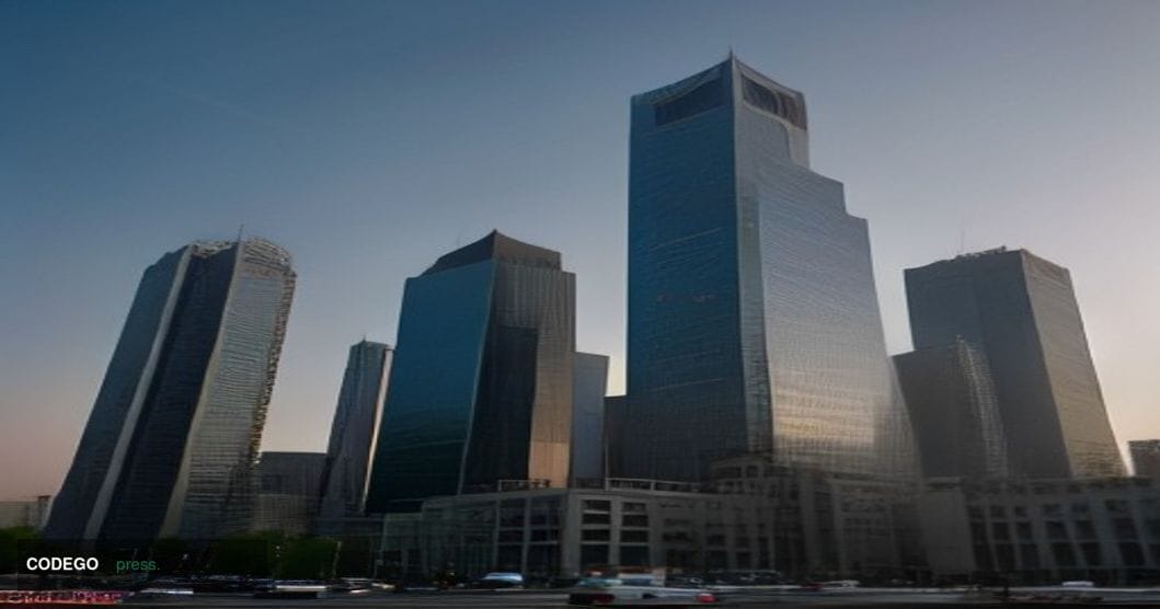A cinematic editorial photograph set in Tashkent, Uzbekistan, featuring the iconic Khazrati Imam square or the modernist glas