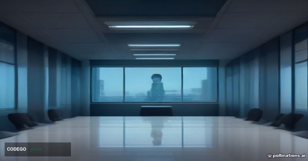 A cinematic editorial photograph set in a sleek, modern European financial technology office interior at dusk, viewed from a 