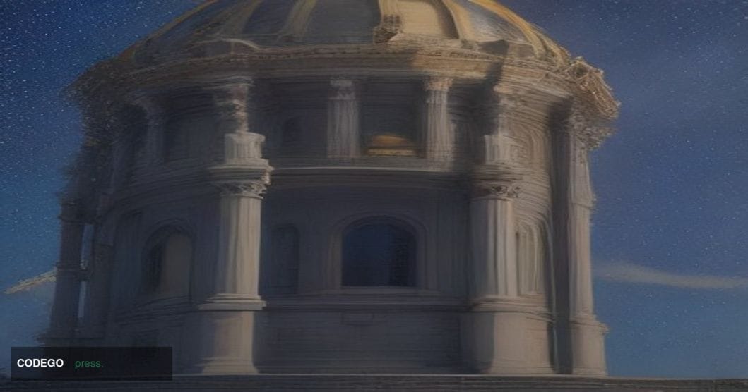 A cinematic editorial photograph of the Wyoming State Capitol building in Cheyenne at dusk, its classical white stone dome gl