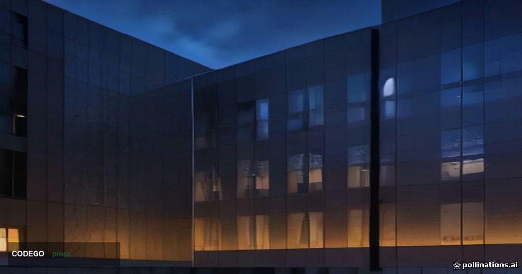 A grand European Commission institutional building in Brussels photographed at dusk from a low wide-angle perspective, its cl