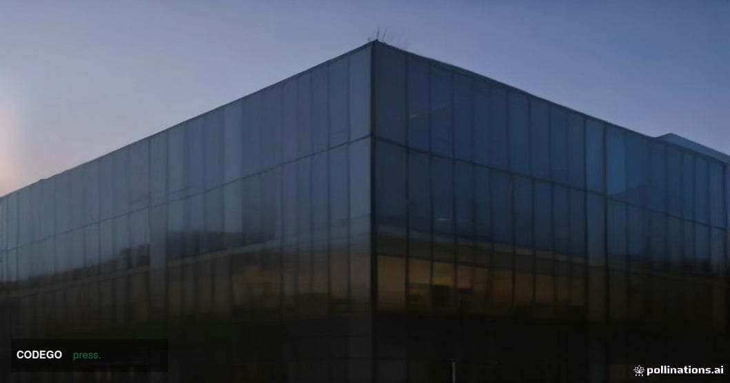 A dramatic wide-angle exterior shot of a modern San Francisco tech-corridor glass office building at dusk, representing a maj