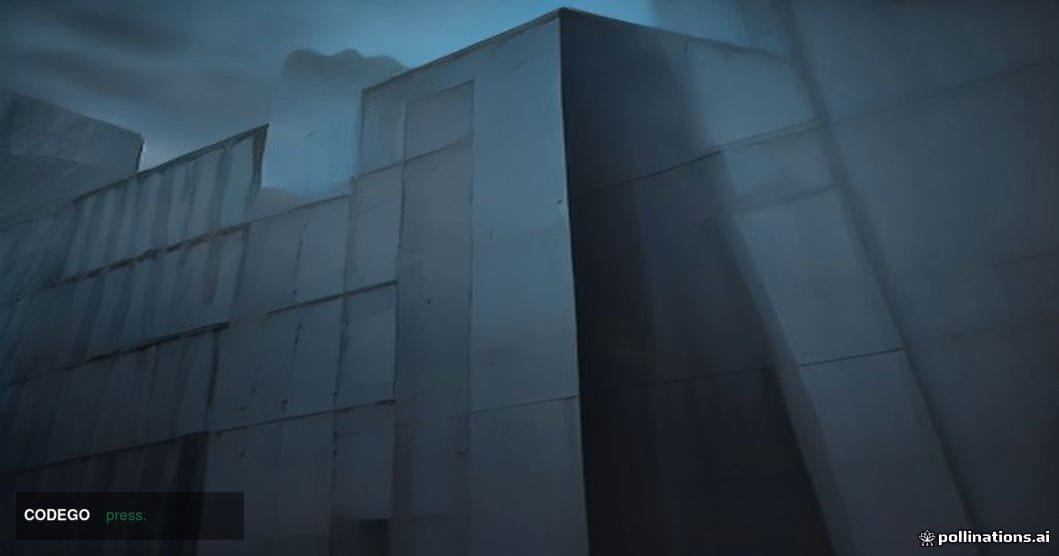 A dramatic cinematic editorial photograph taken from a low angle looking up at a glass-and-steel corporate tower facade at du
